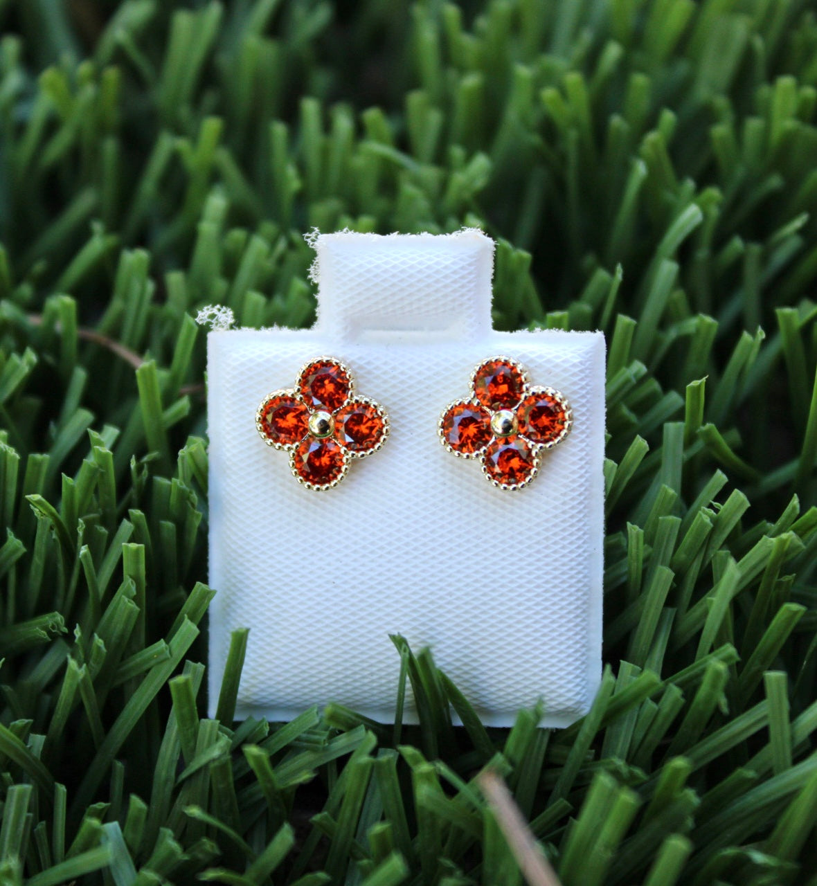 Red Clover Stud Earrings