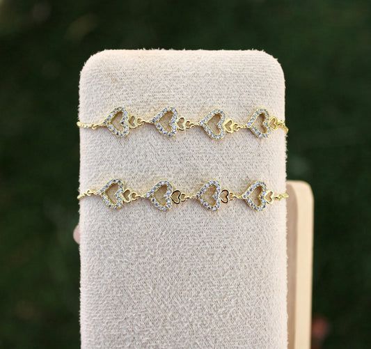 Hearts Adjustable Bracelet