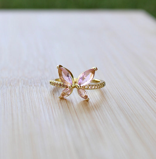 Pink Butterfly Ring