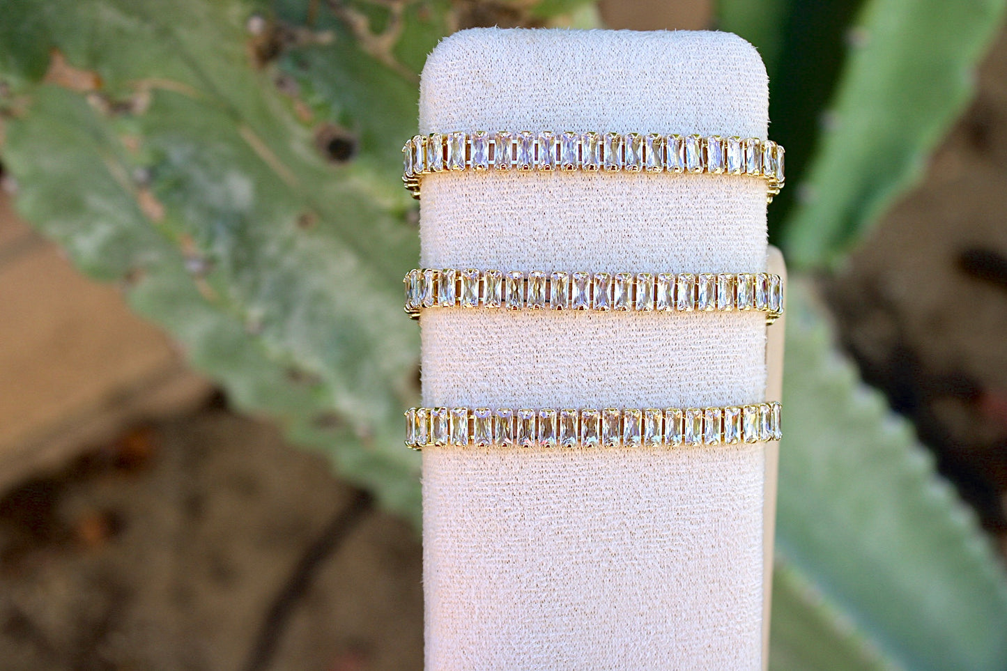 Gold Plated Tennis Bracelet with Extra Link