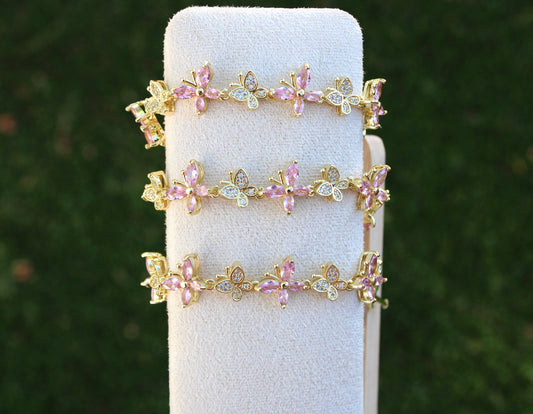 Chunky Pink Butterly Bracelet