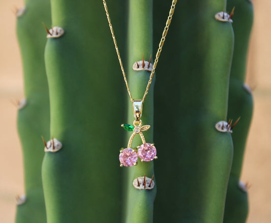 Pink Cherry Necklace