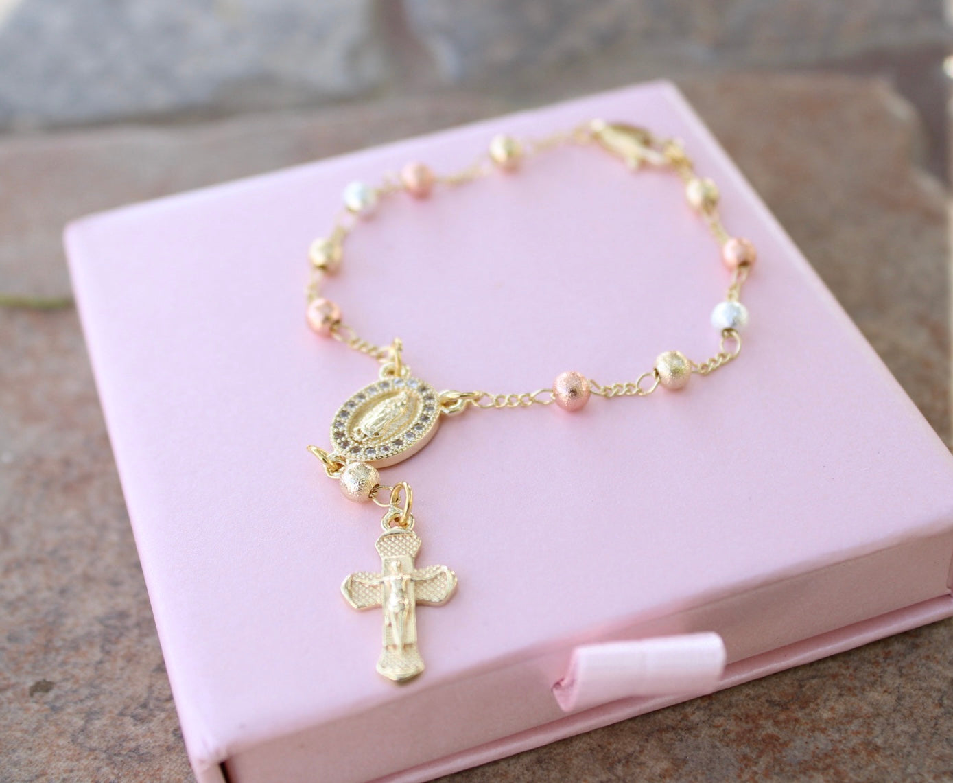 Tricolor Rosary Bracelet