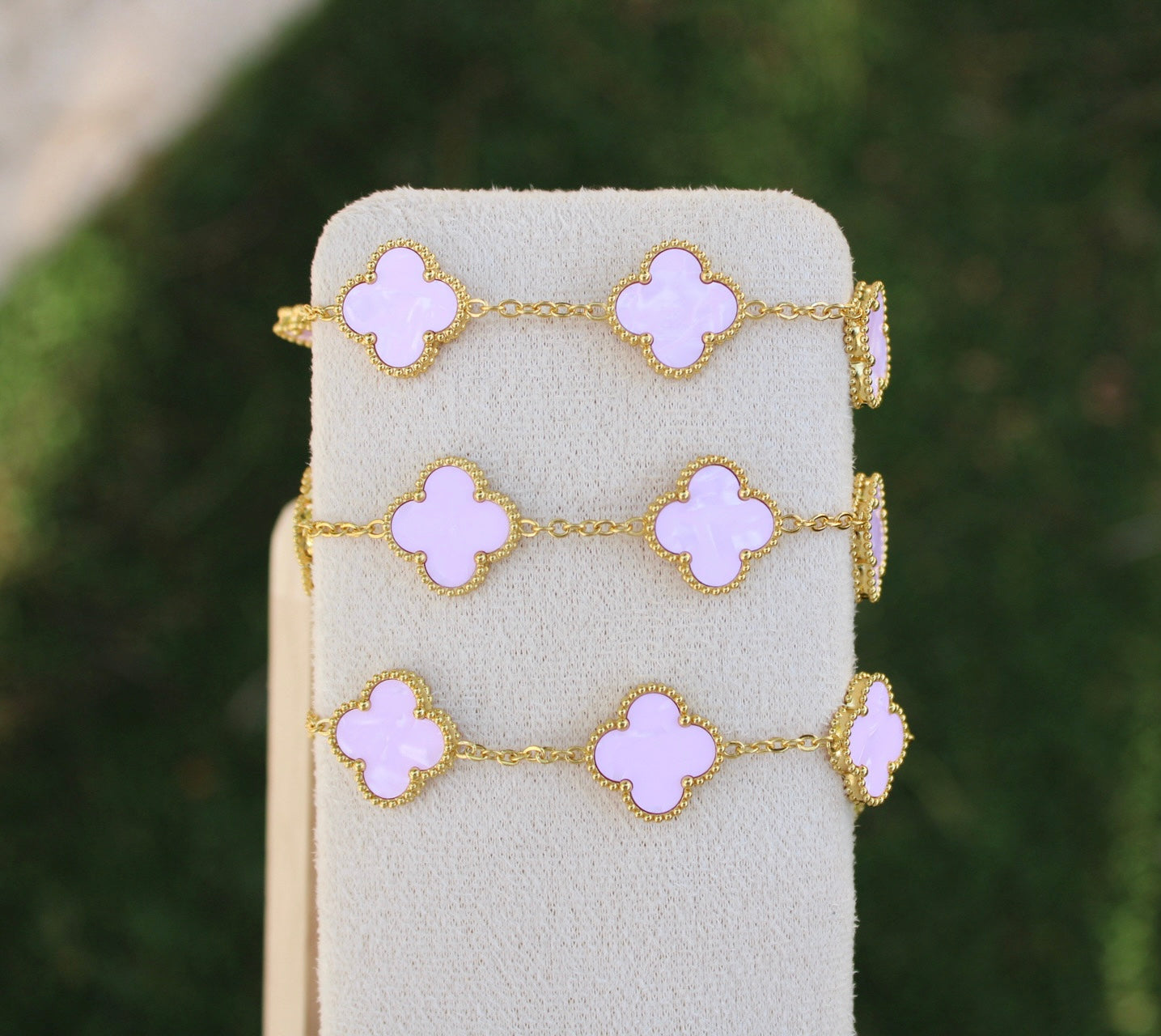 Pink Four Clover Bracelet