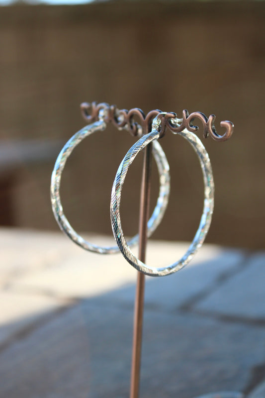 Twist Hoop Silver