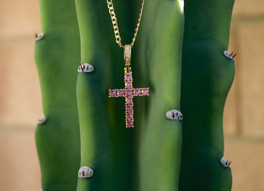 Pink Cross Necklace