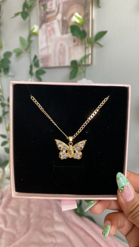 Virgin Mary butterfly chain