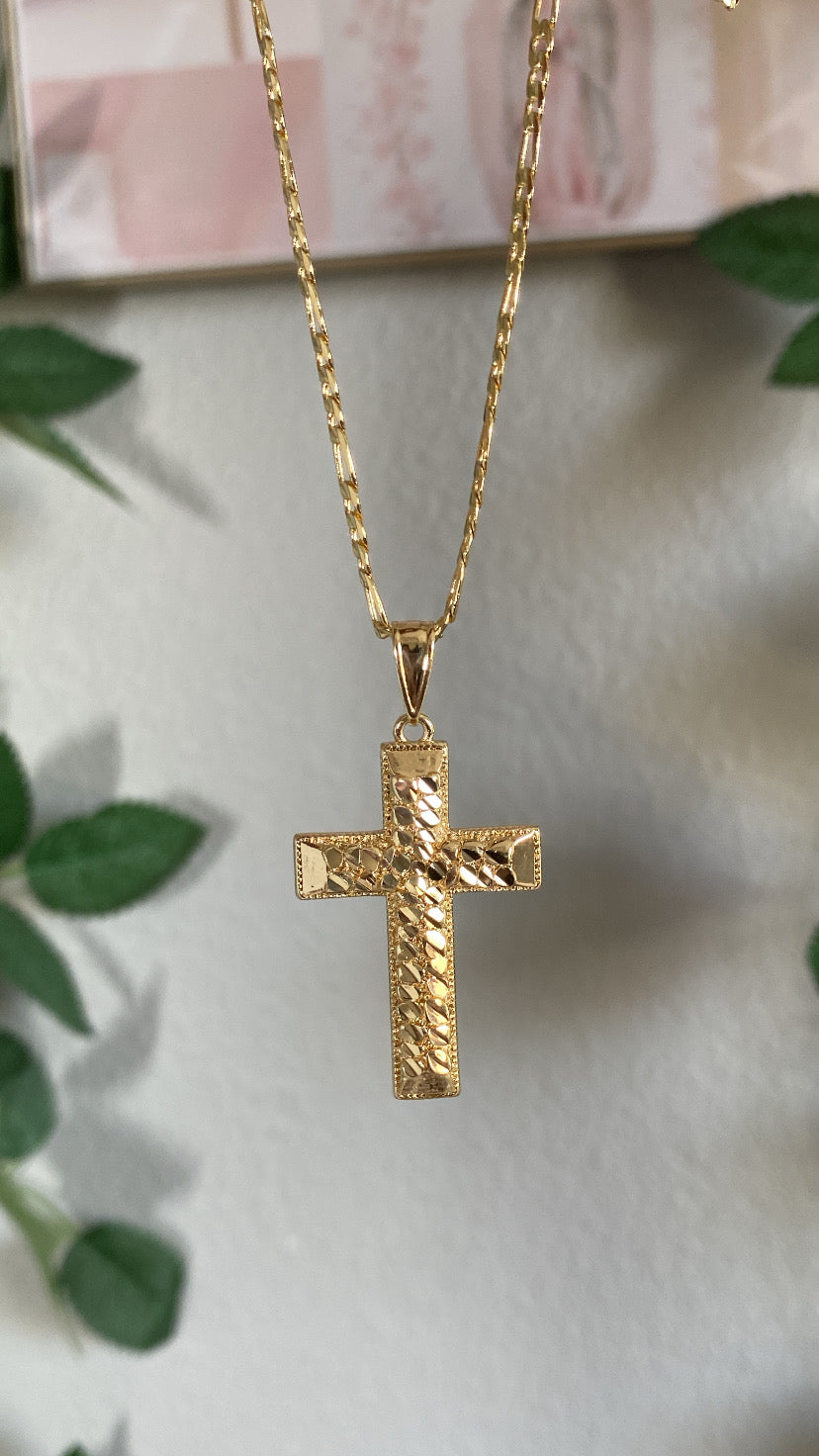 Nugget cross necklace
