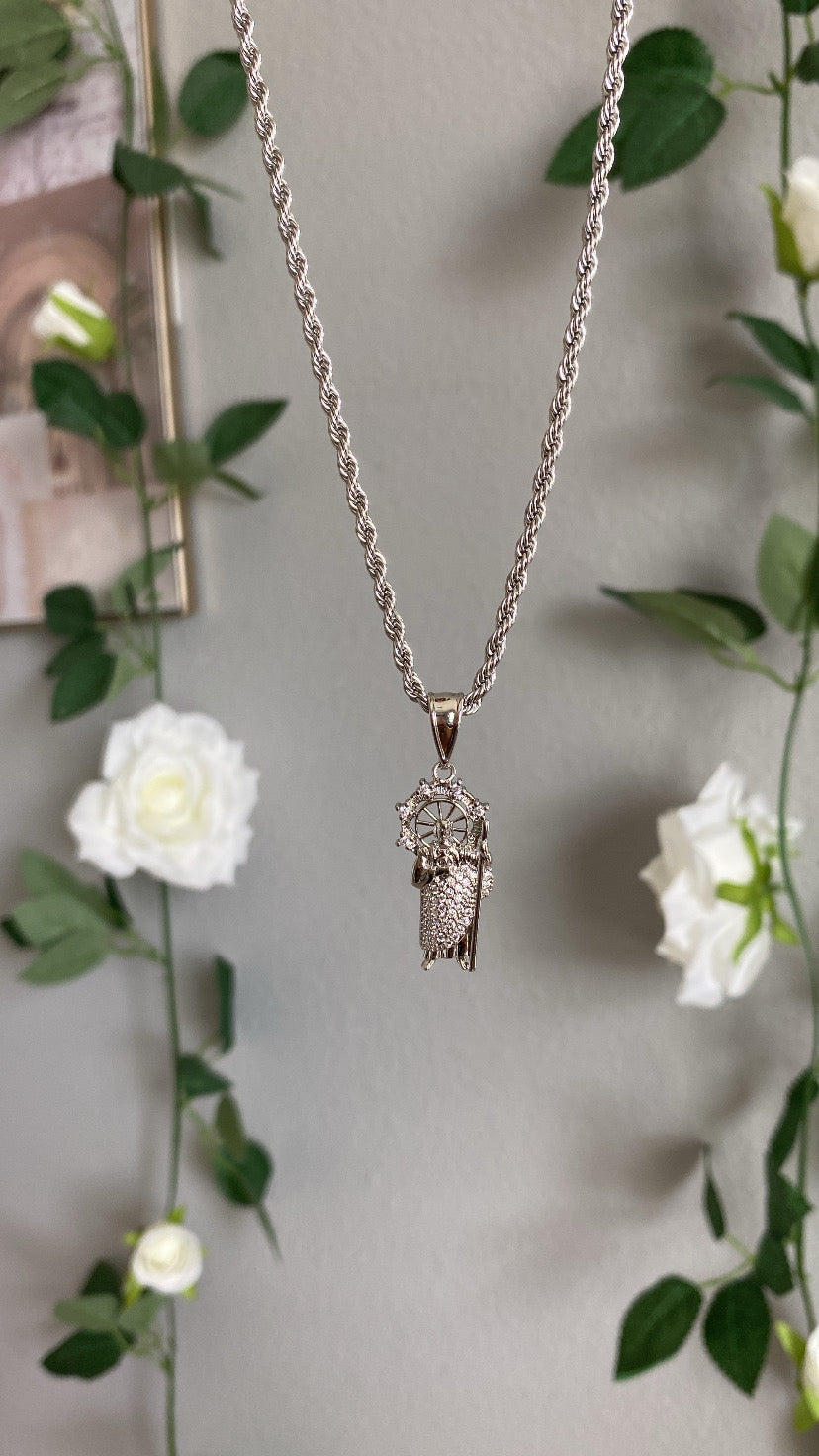 San Judas Silver Necklace