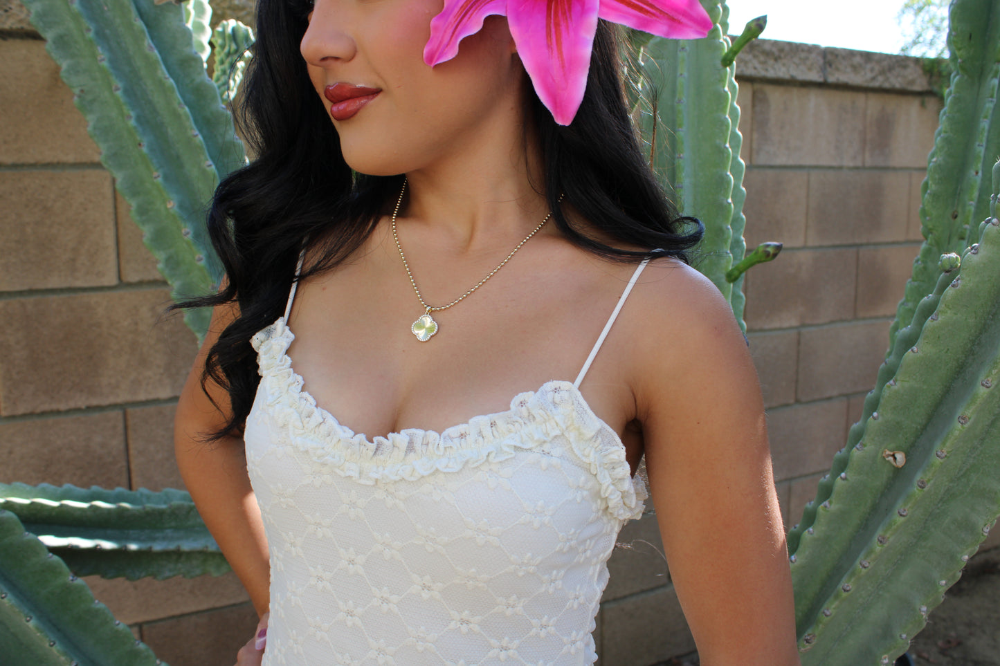 Four Leaf Clover Rhinestone Necklace