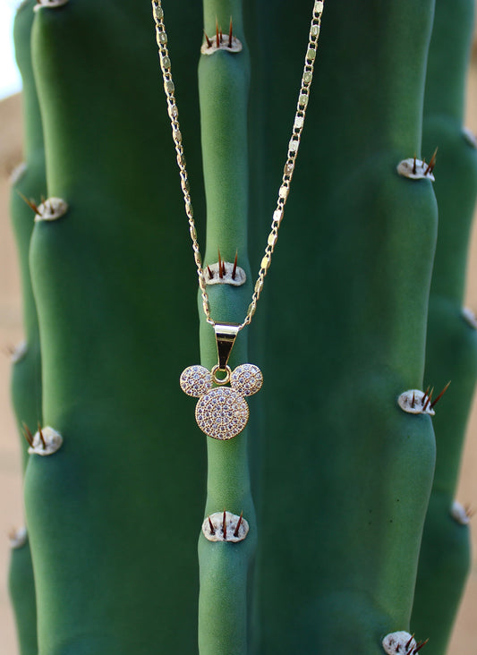 Rhinestone Mickey Necklace