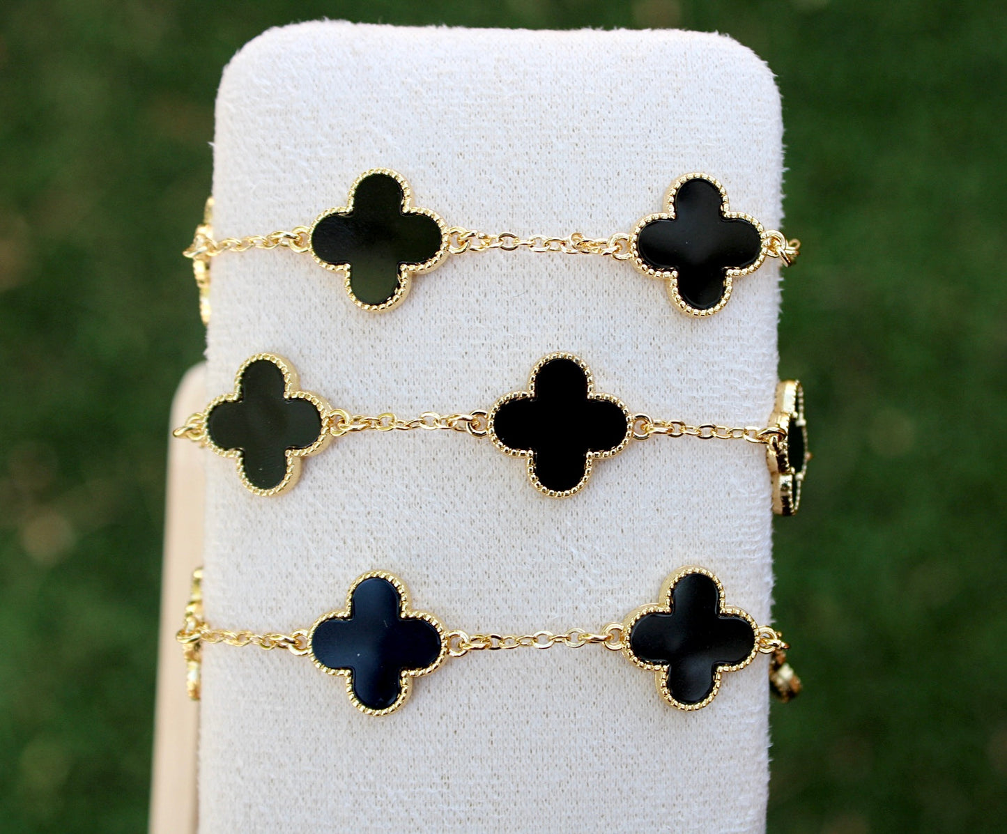 Black Four Clover Bracelet