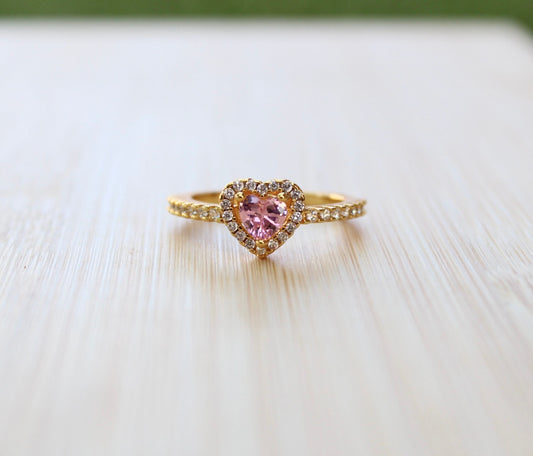 Pink Heart Ring 925 Silver