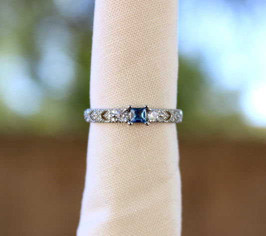 Blue Stone Ring 925 Silver
