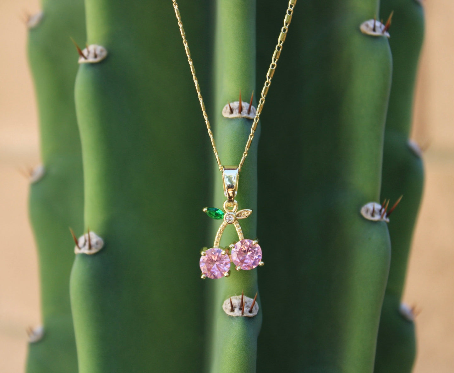 Pink Cherry Necklace