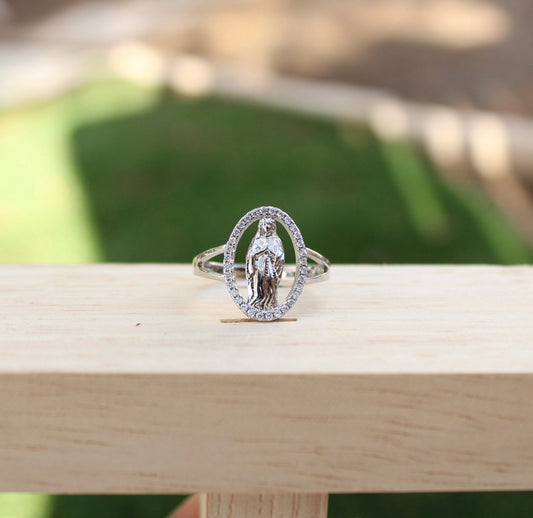 Silver Virgin Mary Ring