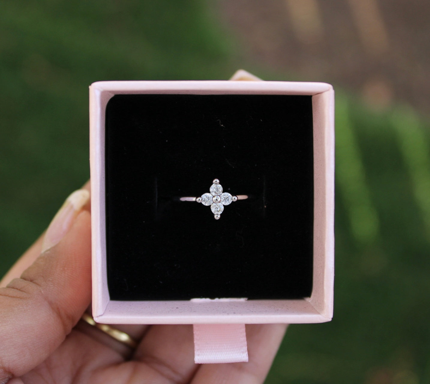 Silver Four Clover Ring